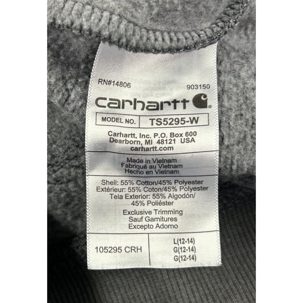 Carhartt Midweight Sweatshirt Womens Sz Large 1/4 Zip Western 105295 CRH - Picture 6 of 10